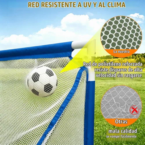 Vista 6 de Soccer Goal 4×2.5/5×3/6×3 FT Aluminum Soccer Goals for Backyard Azul