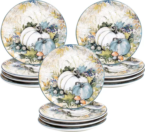 Vista 7 de Certified International Harvest Gatherings - Juego de 4 platos de ensalada/postre de 9 pulgadas, multicolor, medianos