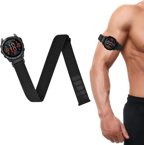Vista 8 de QuickFit - Correa deportiva para tobillo/brazo de 0.866 in compatible con Garmin Fenix 6 Pro/6/7/7 Pro/5/5 Plus, correa de bíceps de nailon suave