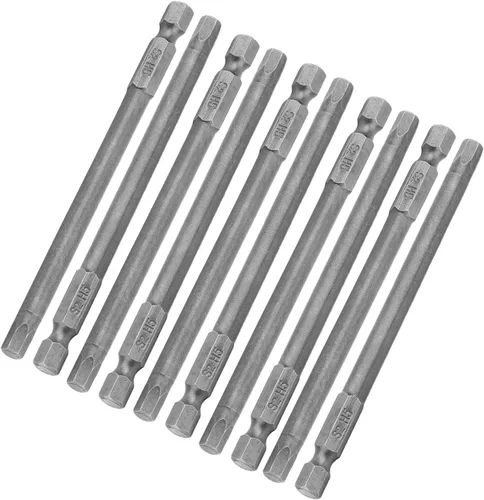 Vista 8 de Auniwaig Broca de llave Allen de cabeza hexagonal, vástago hexagonal de 1/4 de pulgada, punta hexagonal métrica S2 de acero, puntas magnéticas H2