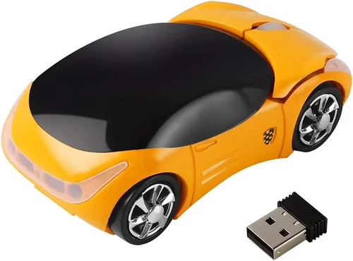 Vista 3 de Usbkingdom - Ratón inalámbrico 2,4 GHz, 3D, deportivo, con forma de coche, óptico ergonómico con receptor USB para PC, portátil, computadora
