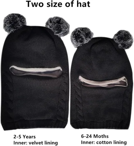 Vista 3 de Conjunto de gorro con bufanda invernales para bebés y niños, unisex