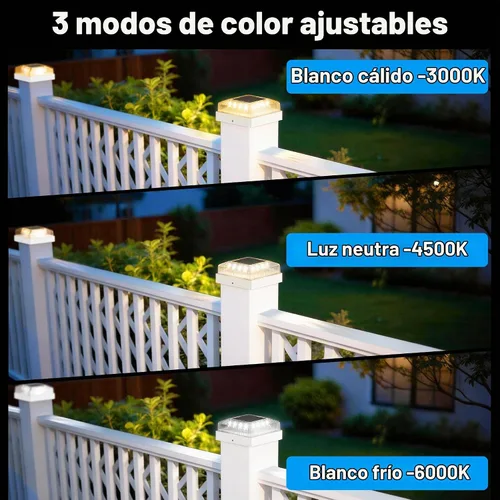 Vista 3 de Luces solares para postes de madera y vinilo de 4 x 4, paquete de 16 Blanco