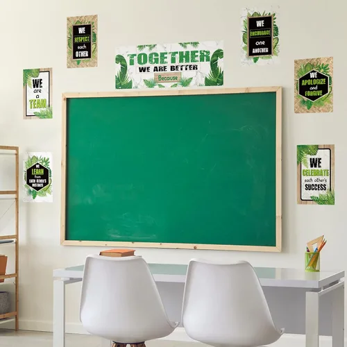 Vista 6 de Póster de plantas verdes, decoración de tablón de anuncios, juego de decoración de boletines de vegetación de verano, recortes de plantas