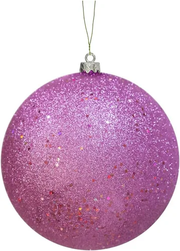 Vista 35 de Vickerman Adorno de bola de Navidad inastillable con acabado de lentejuelas con tapa perforada, 6 por bolsa, 4 pulgadas, color negro
