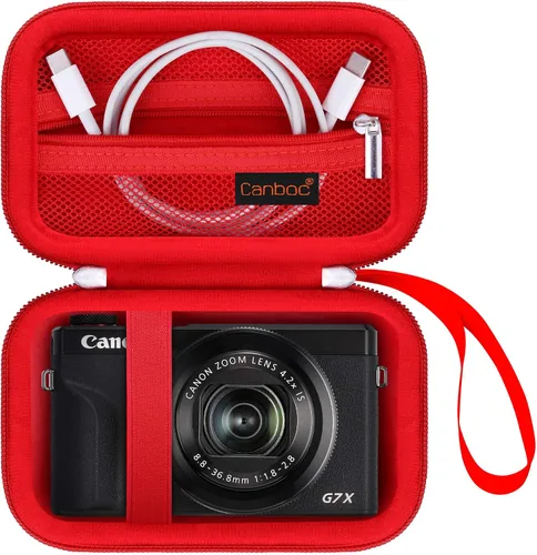 Vista 11 de Canboc Camera Case for Canon PowerShot G7 X Mark III/ G7X Mark II, Black Negro