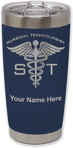Vista 20 de LaserGram Vaso aislado al vacío de 20 onzas, ST Surgical Technologist, grabado personalizado incluido (gris)