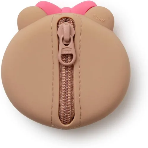 Vista 3 de Line Friends CHOCO - Bolso pequeño de silicona para monedero, color beige