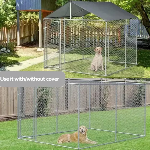 Vista 3 de Perrera para perros al aire libre grande corralito galvanizado resistente al aire libre para perros corral para perros corral para perros con jaula