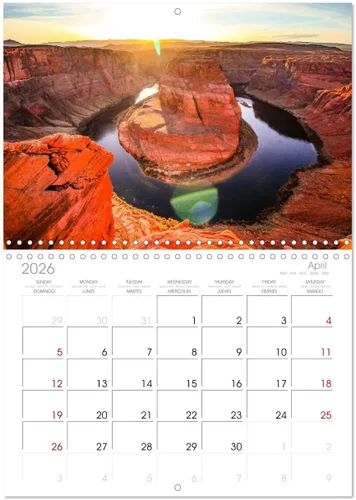 Vista 8 de Arizona - Calendario mensual de pared mensual del estado del Gran Cañón 2023 de 11.7 x 16.5 pulgadas (abierto), calendario mensual de Calvendo 2023