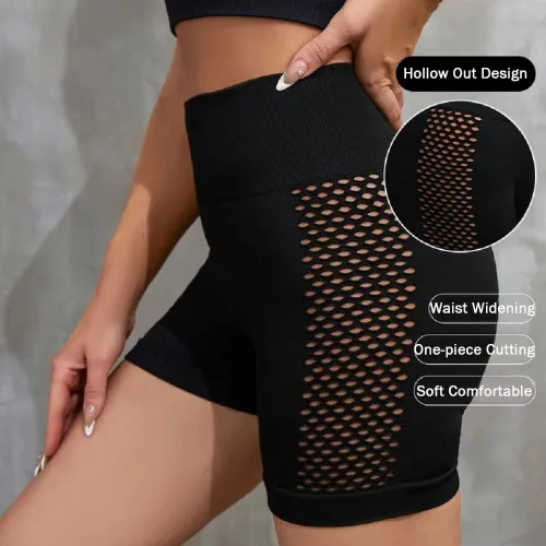 Vista 3 de VEEJION Pantalones cortos de ciclismo para mujer, cintura alta, entrenamiento, gimnasio, atlético, pantalones cortos de 4 pulgadas