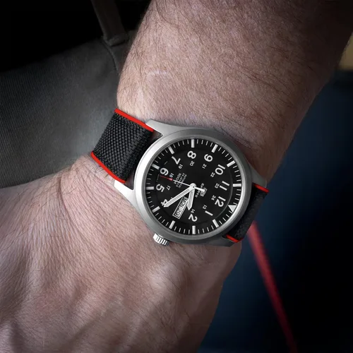 Vista 2 de BARTON WATCH BANDS Con barras de resorte integradas de liberación rápida, tela Cordura y silicona, correas de reloj híbridas de tela Cordura