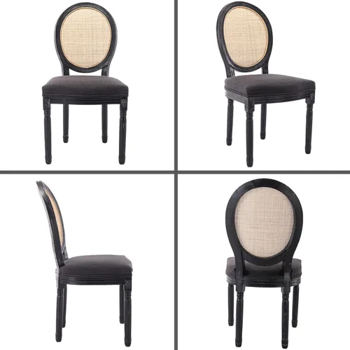 Vista 8 de Juego de 2 sillas de comedor estilo granja, sillas de comedor
