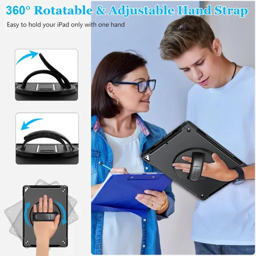 Vista 4 de Funda para iPad Pro 12.9 de 2ª generación 2017 y 2015 de 1ª generación, funda protectora de TPU resistente con protector de pantalla, soporte
