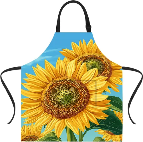 Vista 38 de ANNA QUEEN Delantal de Feliz Navidad para mujeres y hombres con bolsillos, delantal de muñeco de nieve, delantal de cocina ajustable para cocinero