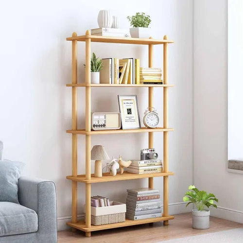 Vista 10 de IOTXY 3-Tier Wooden Shelf Bookcase, Freestanding Open Bookshelf, Oak
