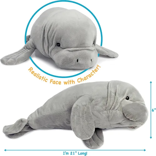 Vista 4 de TigerHart Morgan el Manatí - Peluche de 21 Pulgadas (Nueva Edición)