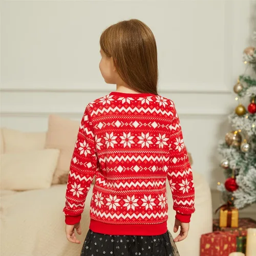 Vista 3 de Disney Sudaderas navideñas a juego para la familia, para niños y niñas, divertidas sudaderas navideñas de Minnie Mickey para la nieve
