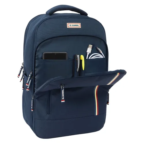 Vista 4 de Mochila para Portátil y Tablet con Salida USB El Ganso Eclipse Azul marino