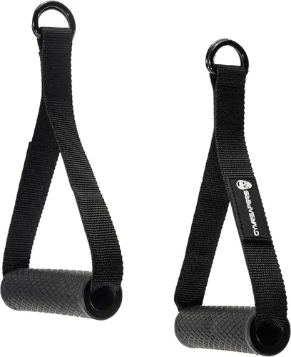 Vista 2 de Gymreapers Combo de asa de resistencia y anclaje de puerta, banda de ejercicio en casa (1 par de asas), se utiliza con cualquier banda