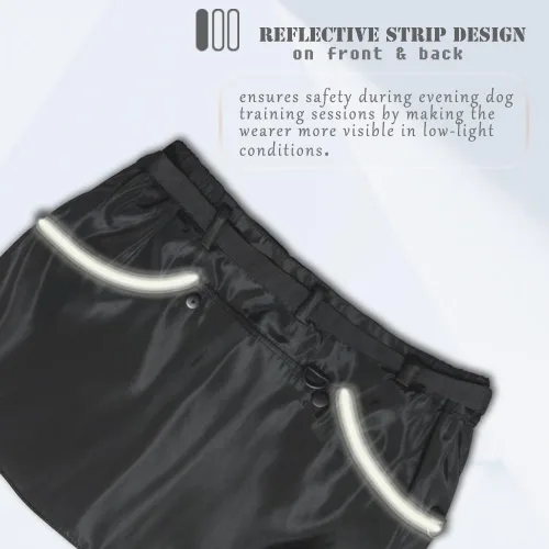 Vista 5 de Chaleco de entrenamiento para perros para hombres y mujeres con bolsillos grandes y profundos, bolsa de tratamiento de cintura para manipulador