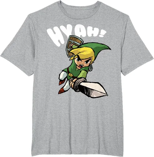 Vista 35 de Nintendo Legend of Zelda Link Hyah Poster - Camiseta pequeña Azul Marino