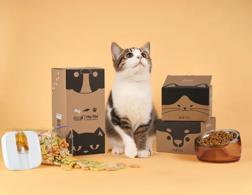 Vista 8 de Felli Flip Tite Contenedor de comida para mascotas con tapas herméticas, recipiente acrílico libre de BPA con asas de hueso de pata de pescado