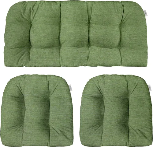 Vista 56 de RSH DECOR: Sunbrella - Juego de 3 cojines de mimbre copetudos 41 x 19 pulgadas y 19 x 19 pulgadas Fabricado con tela de rendimiento Sunbrella