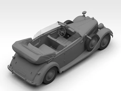 Vista 3 de ICM 35540 - Typ 320 (W142) Cabriolet, WWII German Staff Car - Kit de modelos de plástico Escala 1:35