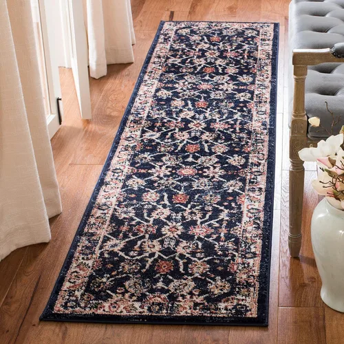 Vista 5 de SAFAVIEH Colección Charleston Alfombra de Acento - 2 pies x 5 pies, Gris & Gris Oscuro, Diseño Oriental con Efecto Desgastado, No Desprende Pelusa