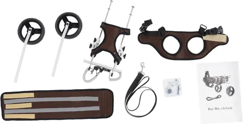 Vista 7 de Silla de ruedas para perros para patas traseras, carrito ajustable para silla de ruedas para perros con patas traseras discapacitadas para caminar