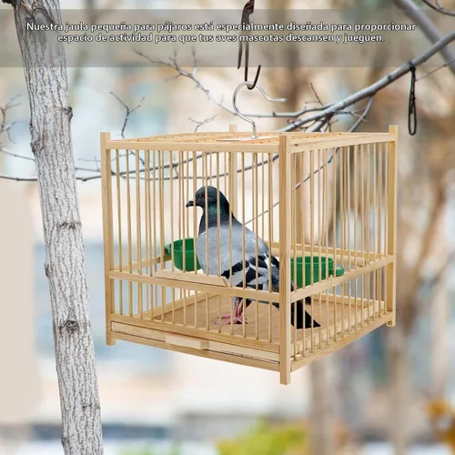 Vista 4 de YARNOW Jaula de pájaros portátil para periquitos cacatúa hecha a mano jaula para pájaros pequeña