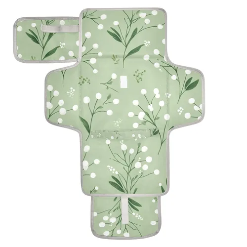 Vista 42 de Cambiador de pañales portátil con estampado de vaca beige y negro, impermeable, plegable, tapete cambiador de pañales de viaje para bebés, regalos