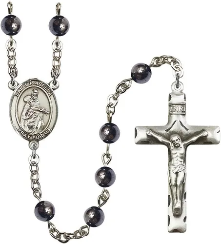 Vista 9 de Bonyak Jewelry Rosario chapado en plata de Santa Isabel de Portugal: cada mes de nacimiento color y más