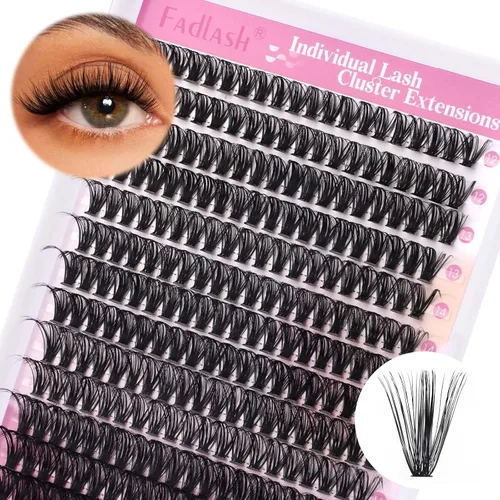 Vista 26 de Extensiones de racimos de pestañas con bandeja grande, pestañas individuales 10D 20D, mezcla natural, suave, C Cur negro, imitación de visón
