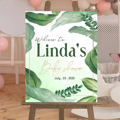 Vista 4 de Letrero de bienvenida personalizado para baby shower, póster personalizado para fiesta de baby shower, decoraciones de anuncio de niño o niña