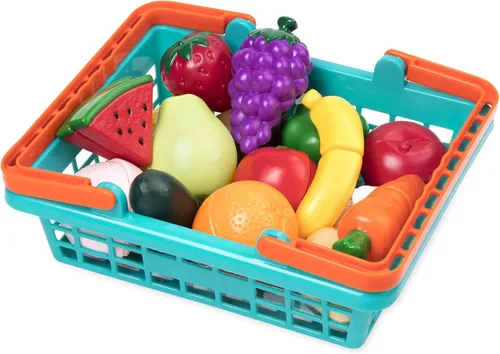 Vista 8 de Battat Play Food Farmers Market - Cesta para productos agrícolas, juego Multicolor