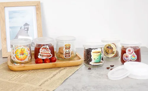 Vista 6 de Oui - Juego de 48 tapas para tarros de yogur Oui, tapas de repuesto de plástico transparente compatibles con tarros de yogur Oui, tapas para tarros