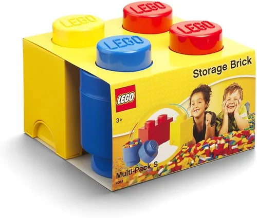 Vista 2 de LEGO - Caja de almacenamiento (rojo, azul, amarillo, 3 unidades, 9.8 x 4.9 in, 3 unidades)