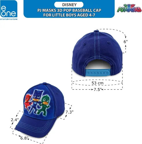 Vista 7 de PJ Masks Boys' Baseball Cap - 3D Catboy, Owlette, Gekko Curved Brim Snap Back Hat (2T-7)