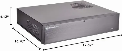 Vista 7 de Silverstone Milo ML04 Puerta delantera de aluminio/cuerpo de acero Micro ATX Media Center/HTPC Caso, SST-ML04B