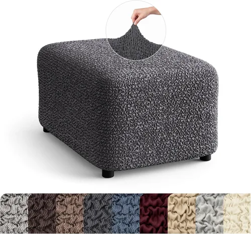Vista 12 de PAULATO BY GA.I.CO. Funda otomana – Funda para taburete – Funda de puf – Funda de tela de poliéster suave – 1 pieza de forma elástica y elegante