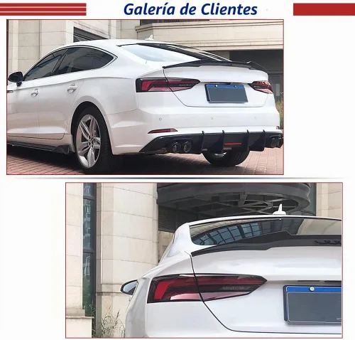 Vista 3 de Alerón de maletero de fibra de carbono compatible con Audi A5 S5 RS5 2018-2025 4 puertas B9 trasero alerón de labio alerón de alerón de labio Kit