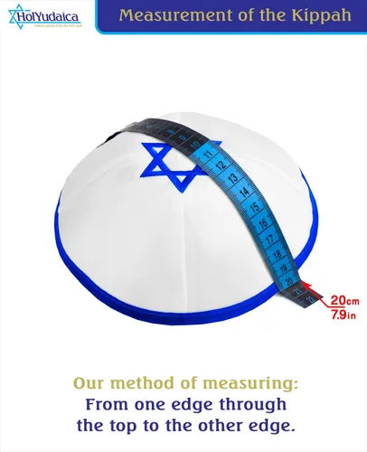 Vista 4 de HolYudaica Paquete de 10 piezas Hq 7.9in satén Kippah con cuerda plateadadorada+estrella de David para hombres y niños, sombrero Yamaka de Israel