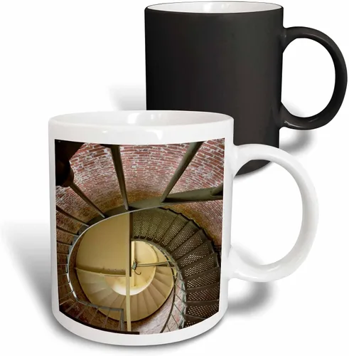 Vista 9 de 3dRose Oregon, Cape Blanco. Lighthouse spiral staircase - US38 BJA0699 - Jaynes Gallery 11oz Two-Tone Black Mug