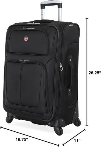 Vista 133 de SwissGear - Equipaje suave expandible Sion con ruedas, Negro