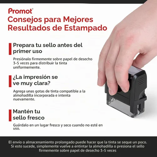 Vista 5 de Promot Sello autoentintado confidencial - Sello para contabilidad y notario