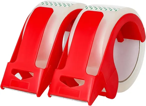 Vista 10 de CHUANGSEED 2 paquetes de cinta de embalaje marrón con dispensador - 2.7 mil x 1.9 pulgadas x 55Y Cinta de embalaje resistente para cajas de mudanza