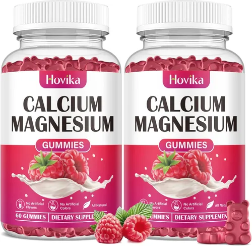 Vista 8 de Gomitas de calcio y magnesio y zinc, proporción 2:1 de calcio y magnesio con vitamina D3, K2, B6, B12 para fuerza ósea, función muscular y salud