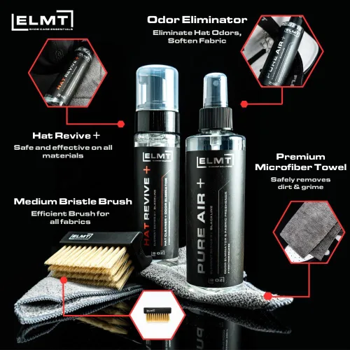 Vista 3 de Blackline ELMT Hat Cleaning Kit — 5-in-1 Hat Cleaner for Baseball Caps, Cotton, Wool — Quick-Drying, US-Made, Cleans 50+ Hats